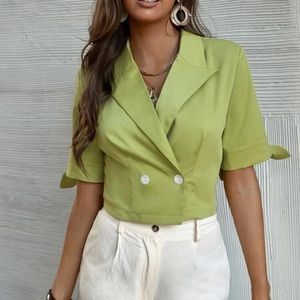 Green Button Blazer Shirt